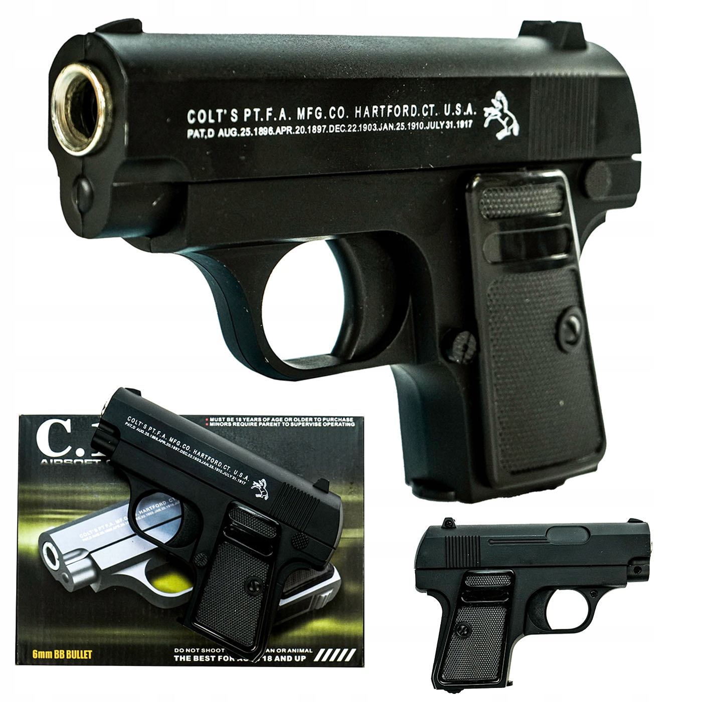 Kovová pištoľ C11 Colt Replica ASG gule 6 mm
