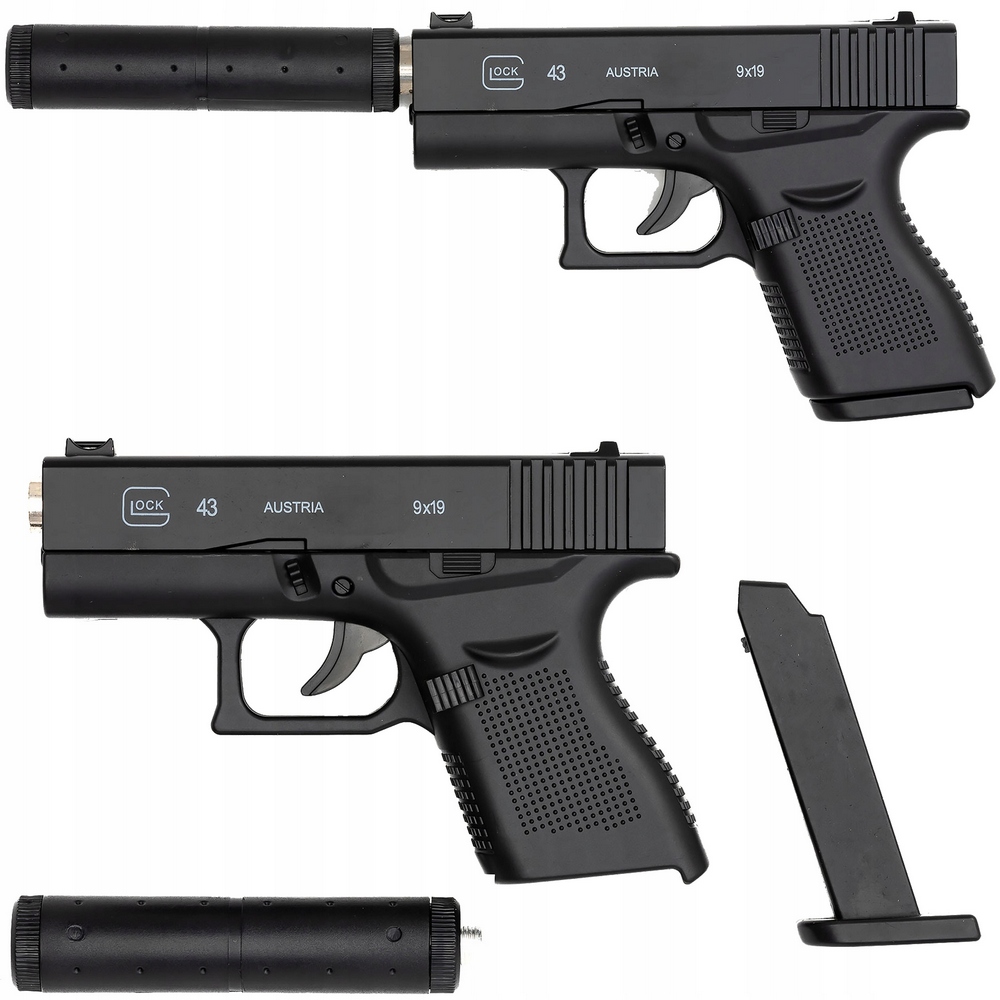 Detská pištoľ - Kovová pištoľ pre gule Glock ASG Imitačné zbrane pre gule 6 mm replika