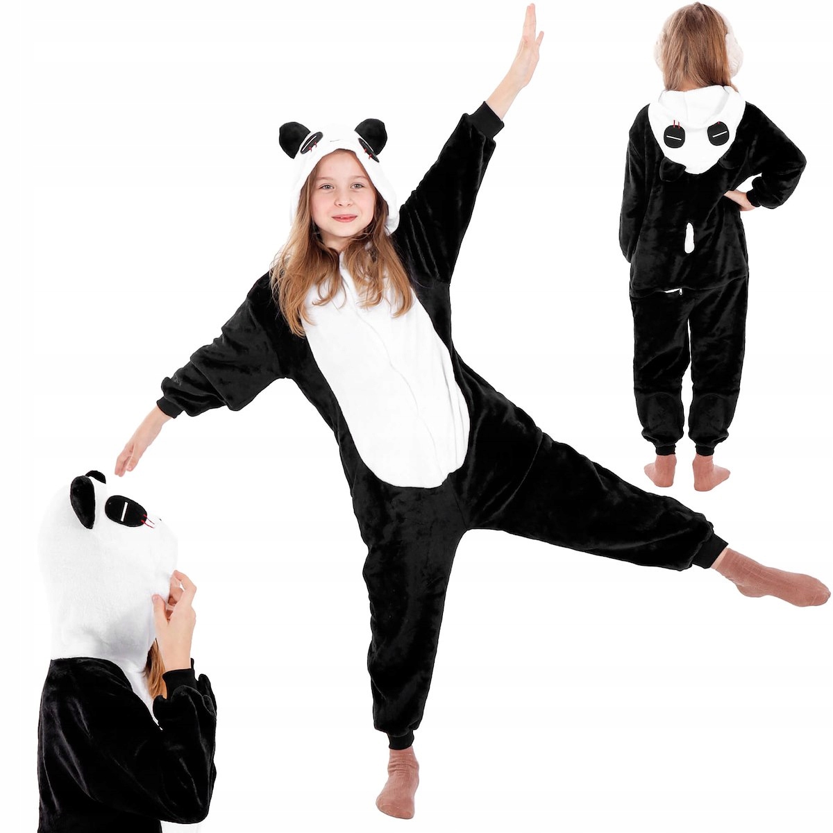 Pyžamo, župán - Onesie (kombinézy) Springos veľkosť 140 biela, čierna