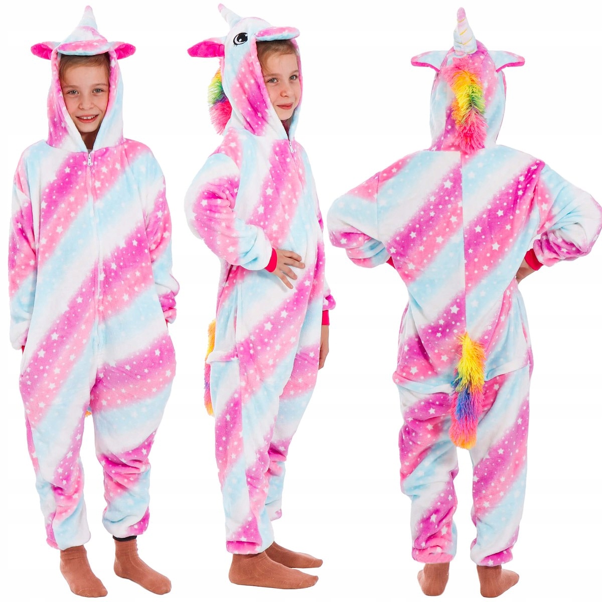 Pyžamo, župán - Onesie (kombinézy) Springos veľkosť 140 modrá, ružová