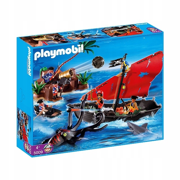 PLAYMOBIL 5009 PIRÁTSKA LOĎ, CHOBOTNICA, ŽRALOK