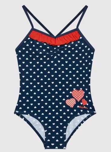 Detské plavky - Jeden -kus hier outfit. 116 biela, námornícka modrá
