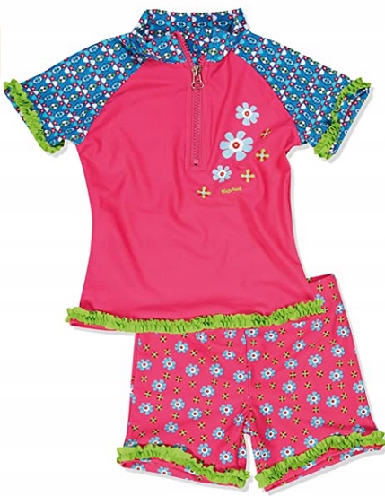 Detské plavky - Playshoes dva -kus outfit 86 červená, ružová