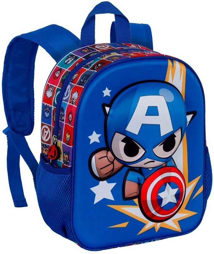 Predškolský batoh - 3D batoh pre Avengers Materských škôl kapitán Amerika