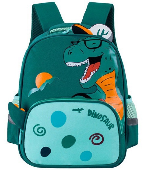 Predškolský batoh - Predškolský detský batoh zelený dinosaurus