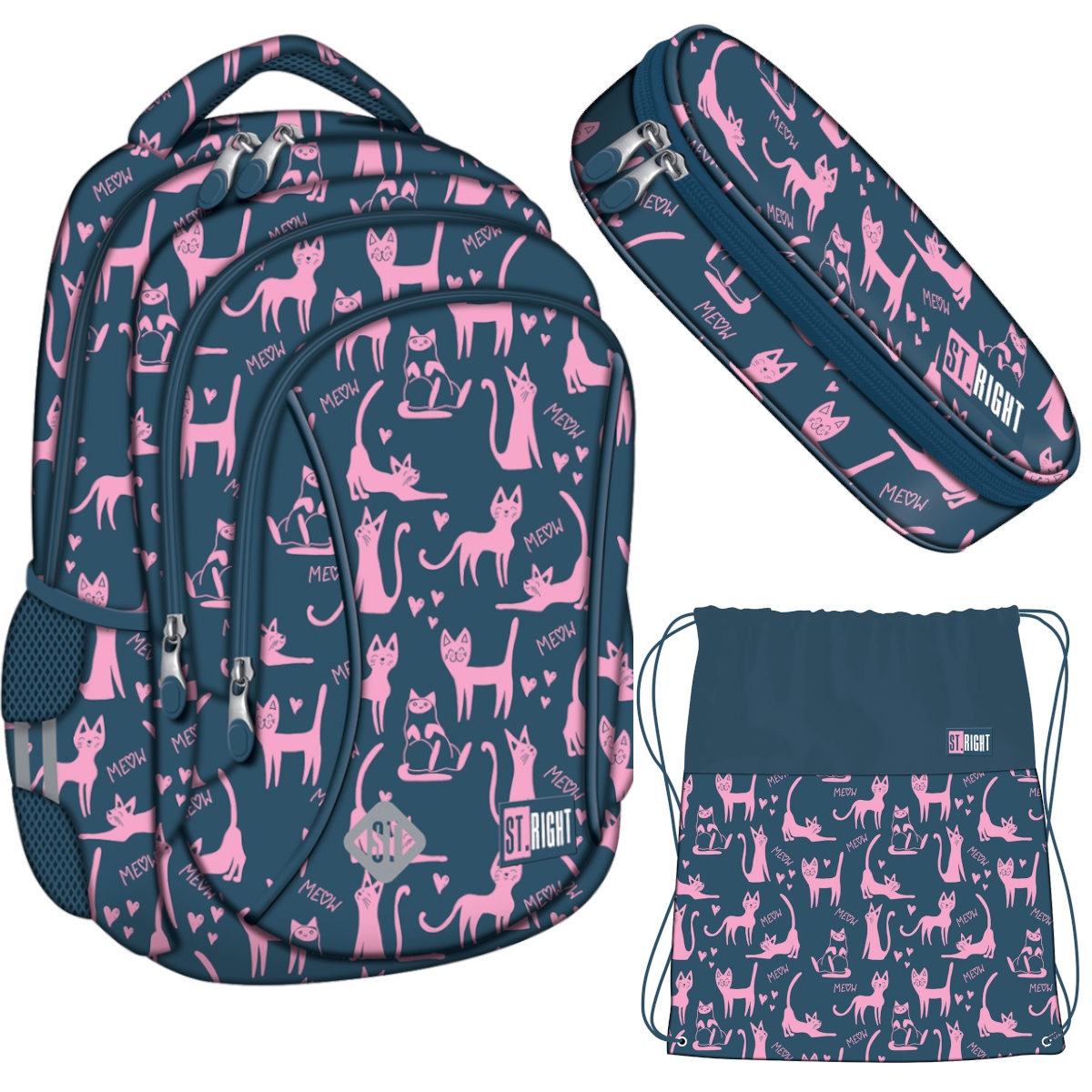 Batoh St.right BP26 Lazy Cats +Cencil Case +Bag