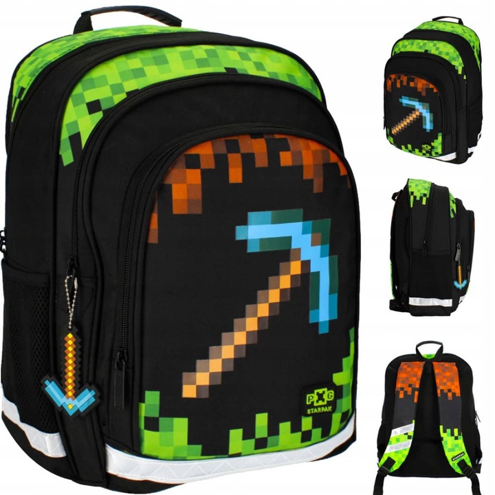 Čierna škola batoh pixel minecraft priestranne