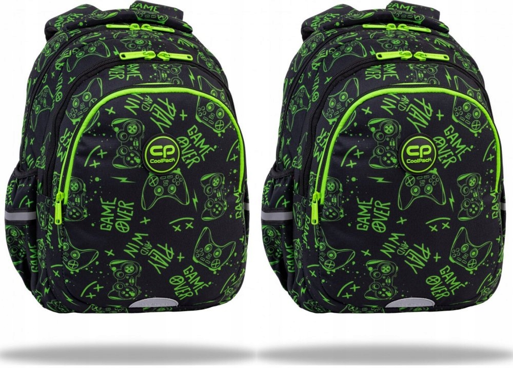 Školský batoh Jerry 21L Game Night Black Neon s dvojitým priestorom