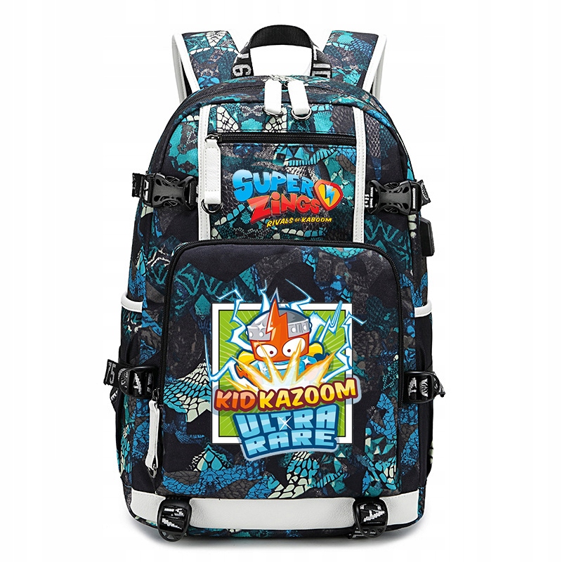 Backpack School Bag Super Zings USB Kid Kazoom Nové
