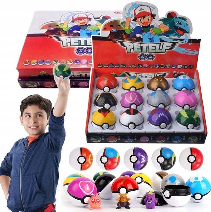 Figúrka - POKEMON POKEBALL 12 KS POSTAVIČKY POKEMON SET HRAČIEK + NÁLEPKY