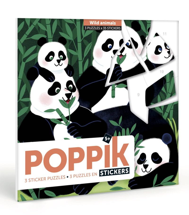 Nálepky na Poppik - Puzzle Wild Animals - Vek 5