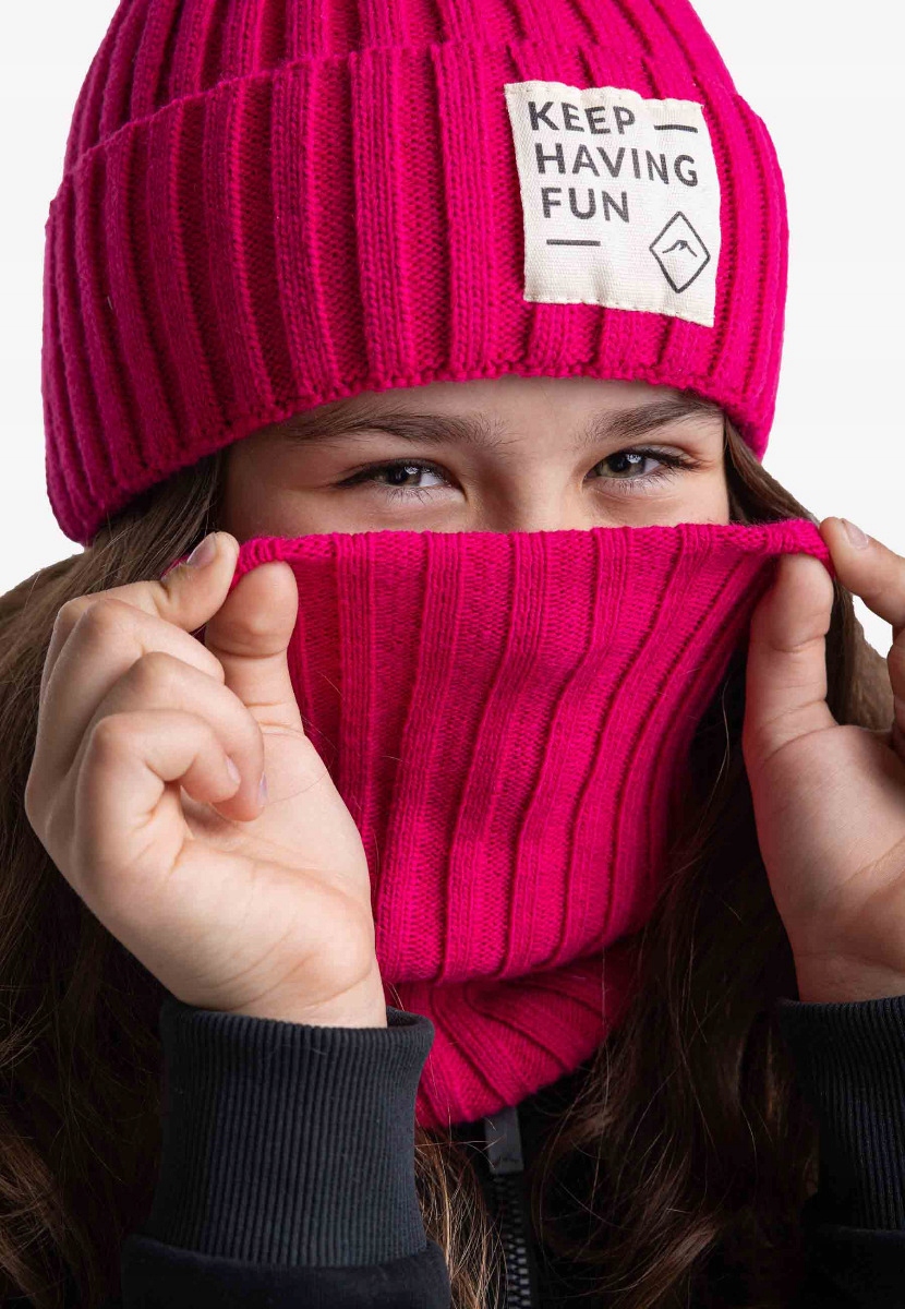 Nákrčník - Detská šatka sopka ružový akryl