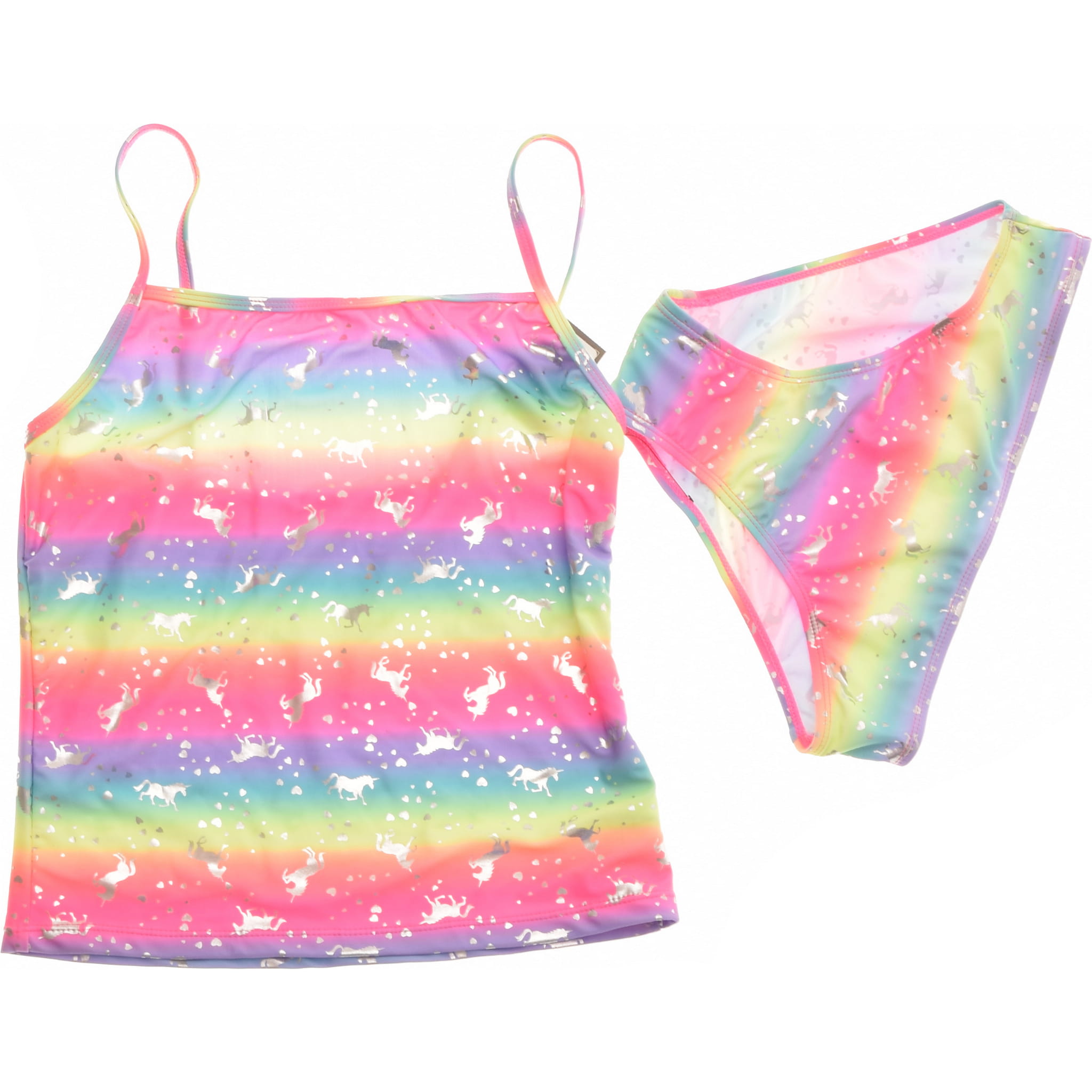 Detské plavky - Dva kusové primark outfit. 164 fialová, oranžová, ružová, strieborná, zelená, žltá