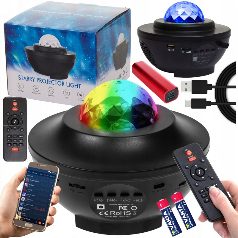 Lampa projektor Greendream Star Projector hviezda LED nočná lampa viacfarebná