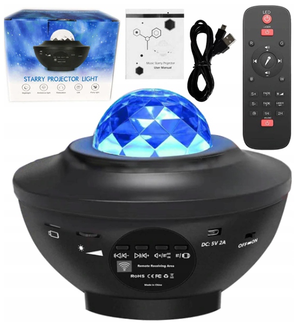 Lampa projektor Intmix projektor hviezdy pre darčekovú čiernu lampu