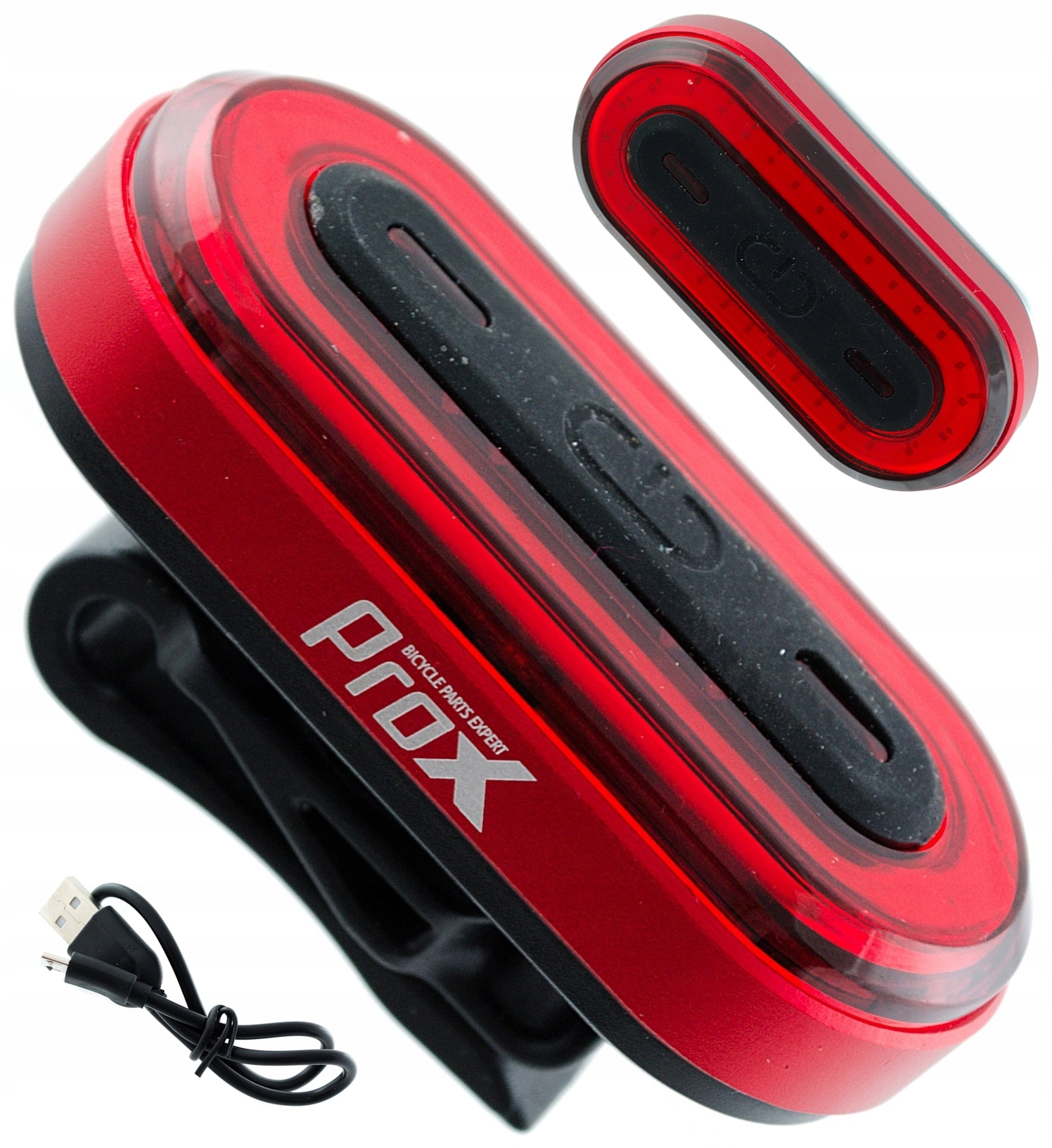 Prox Iris zadná bicykla lampa USB 50 lm