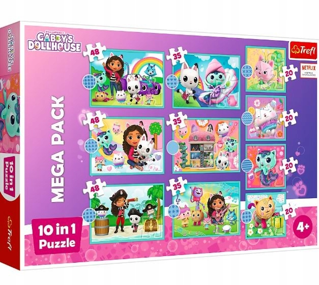 Klasické puzzle - PUZZLE 10 v 1 GABI CAT HOUSE 10 puzzle
