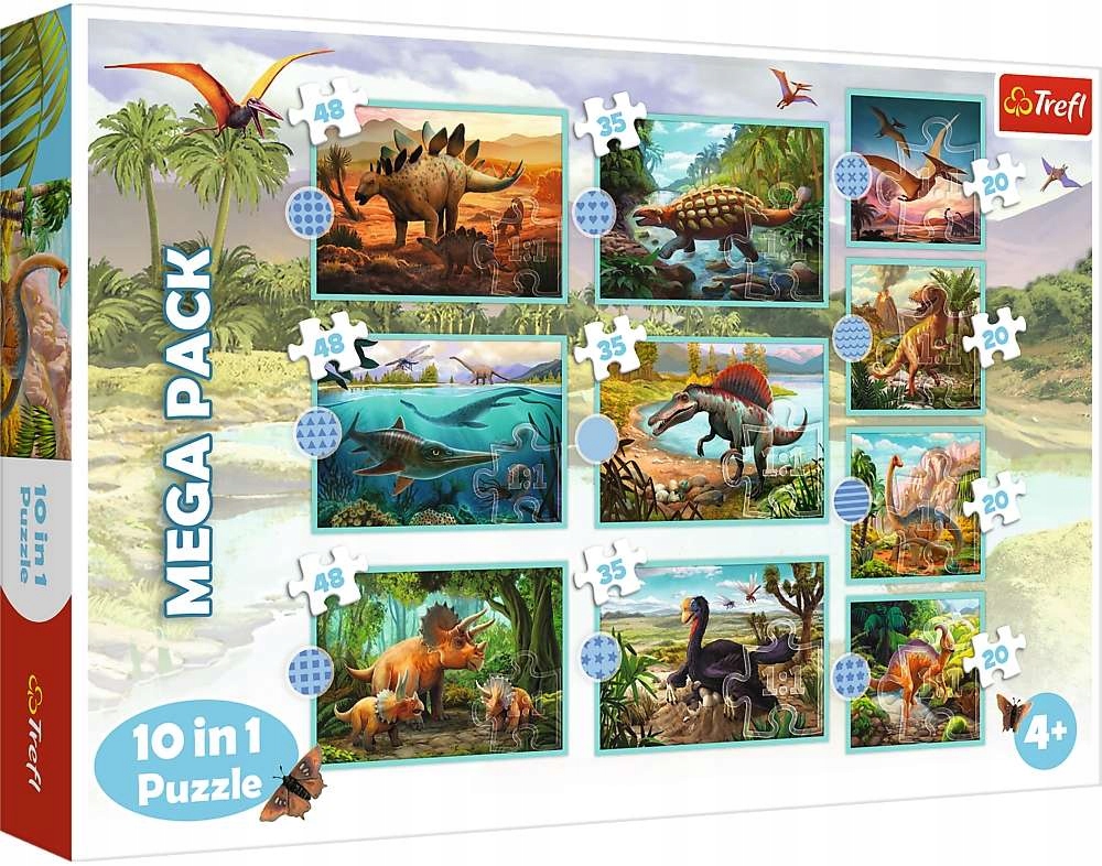 Klasické puzzle - Puzzle dinosaury trefl 10in1 puzzle