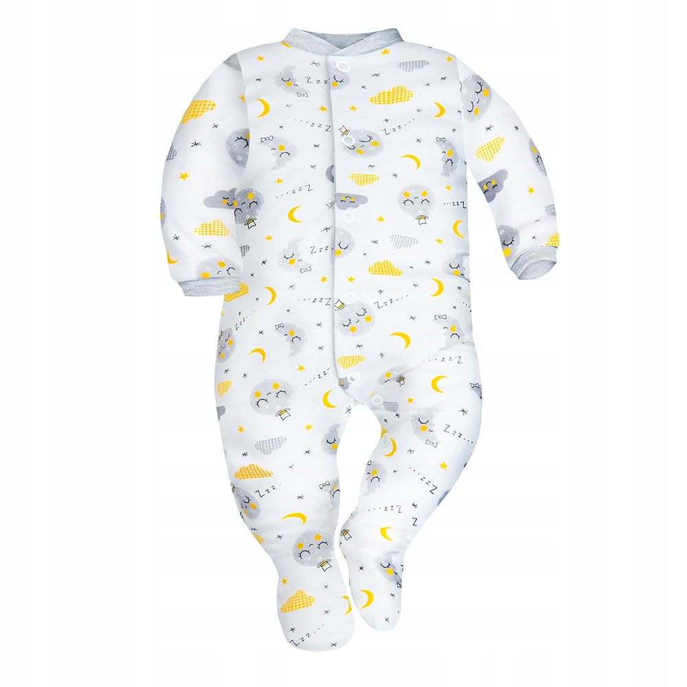 Dojčensky overal - PAJACKEK DOLCE SONNO 68 biela, šedá, žltá