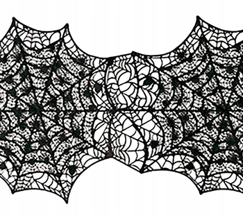 Pavučinový obrus, prelamovaný behúň, Halloween, 34x136cm