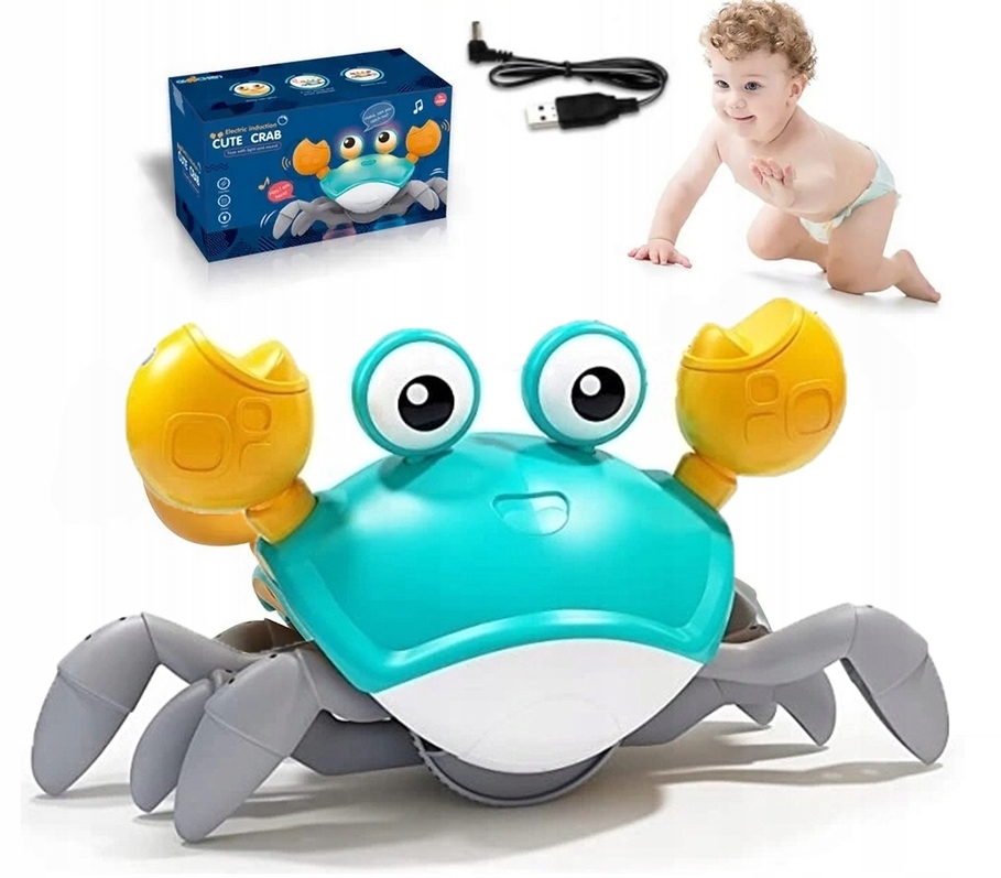 Hračka do vane - Krabie krab interaktívne zvukovú batériu Hudobná hudba svetlo senzor