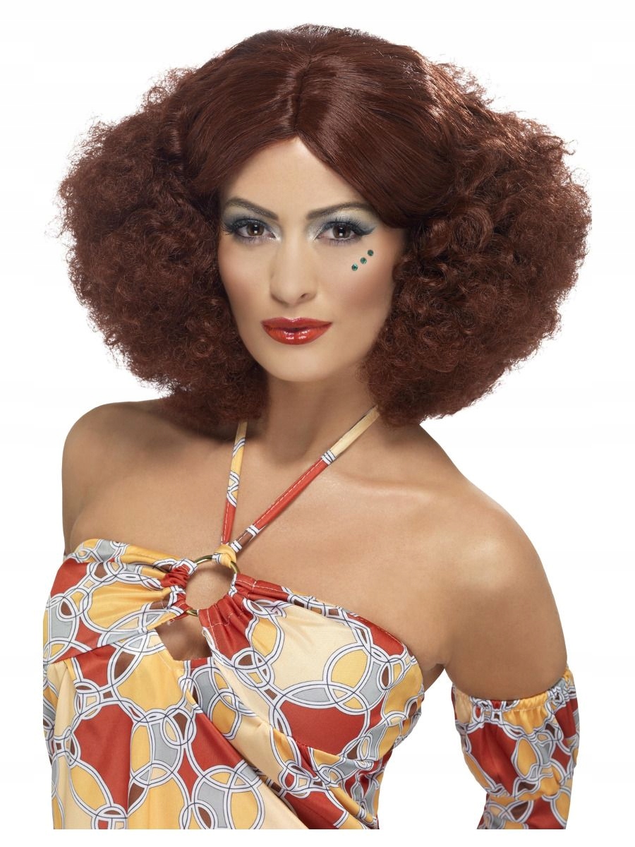 Kostým, maska - Parochne vlasy krátke hnedé Smiffys Afro