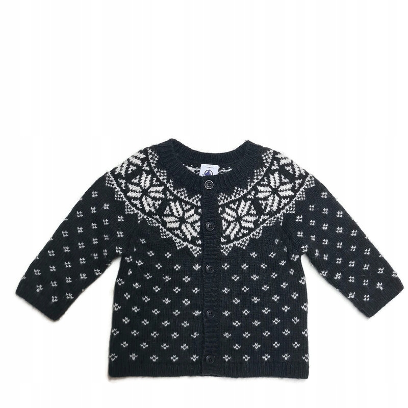 Detský sveter - Petit Bateau 68 biely sveter, šedý