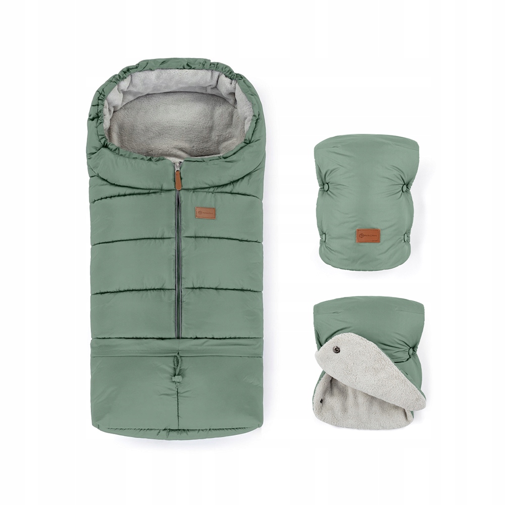 Spací vak do kočíka - Spací vak Petite&Mars Jibot + muff Pale Eucalypt