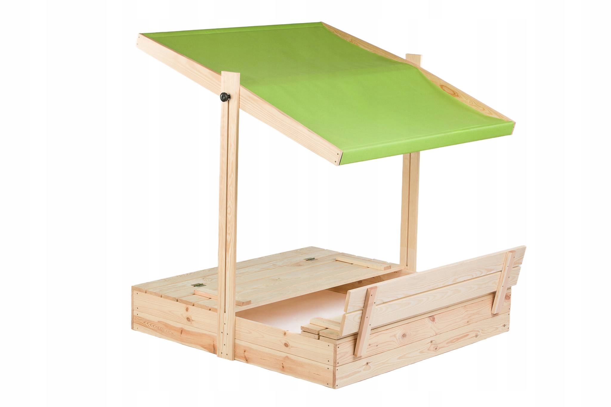 Drevené pieskovisko so strechou, uzavreté, 120 cm, s lavicami - POĽSKÝ VÝROBCA