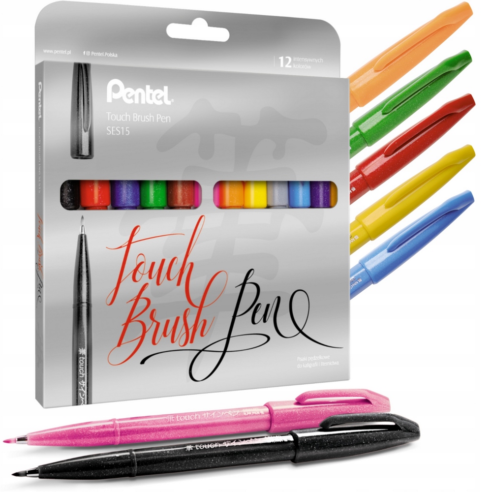 Dekoratívne marker Rôzne farby pentel SES15C-ST12PL 12 PCS.