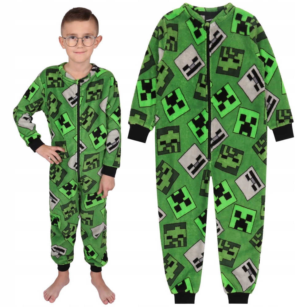 Pyžamo, župán - Onesie (kombinézy) minecraft veľkosť 122 zelená