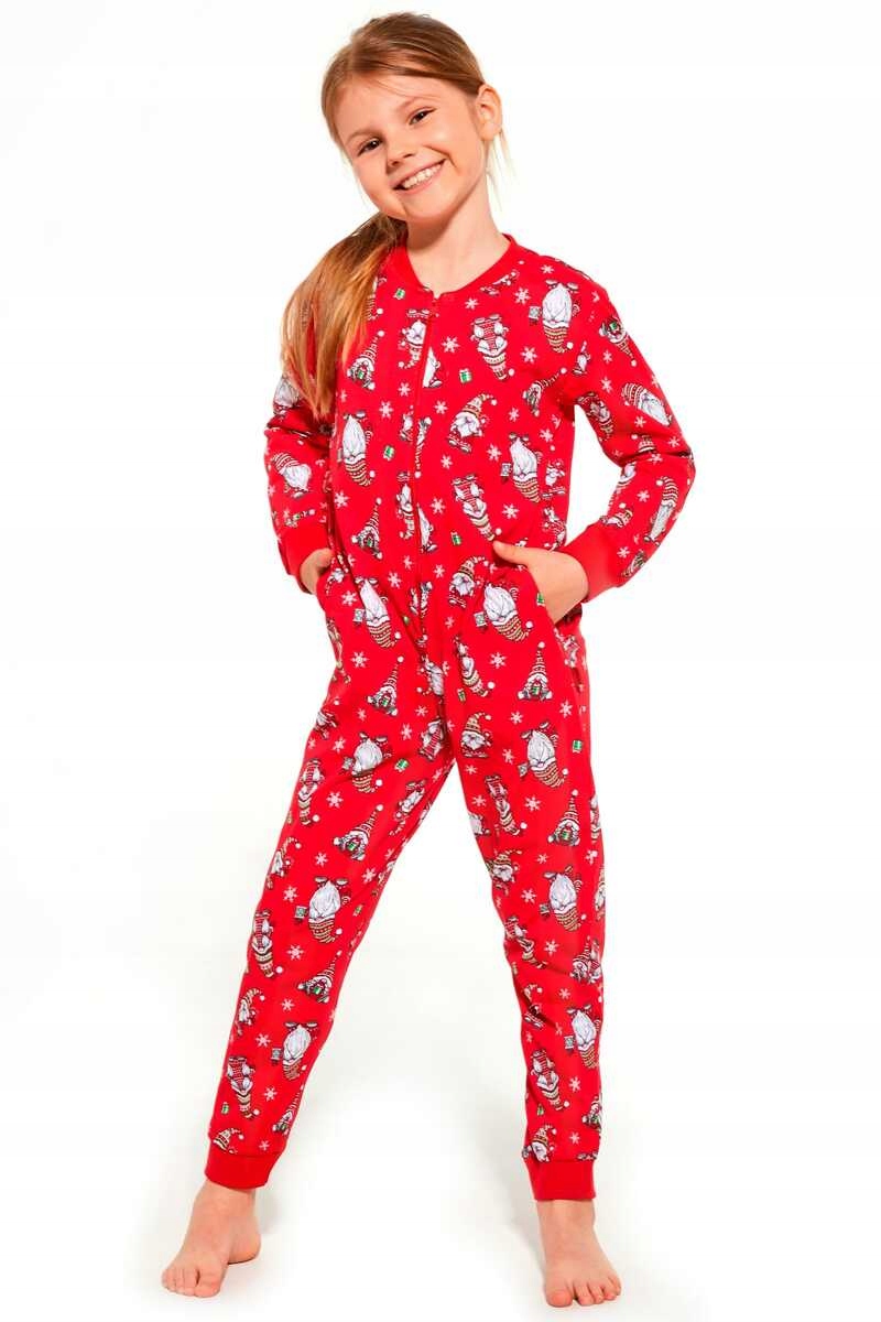 Pyžamo, župán - Onesie (kombinézy) Cornette Veľkosť 152 červená, viacnásobná
