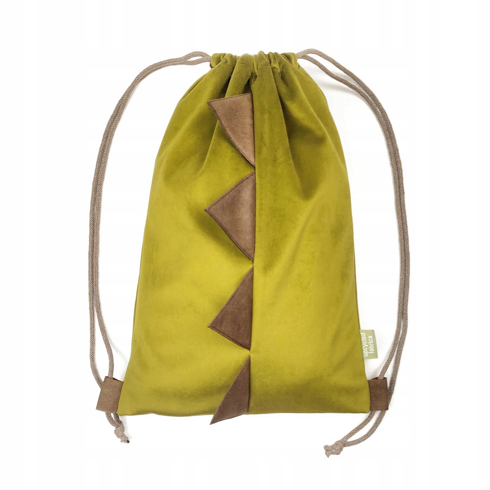 Single -Chamber School Backpack Upcycled Fabrics Shades of Green