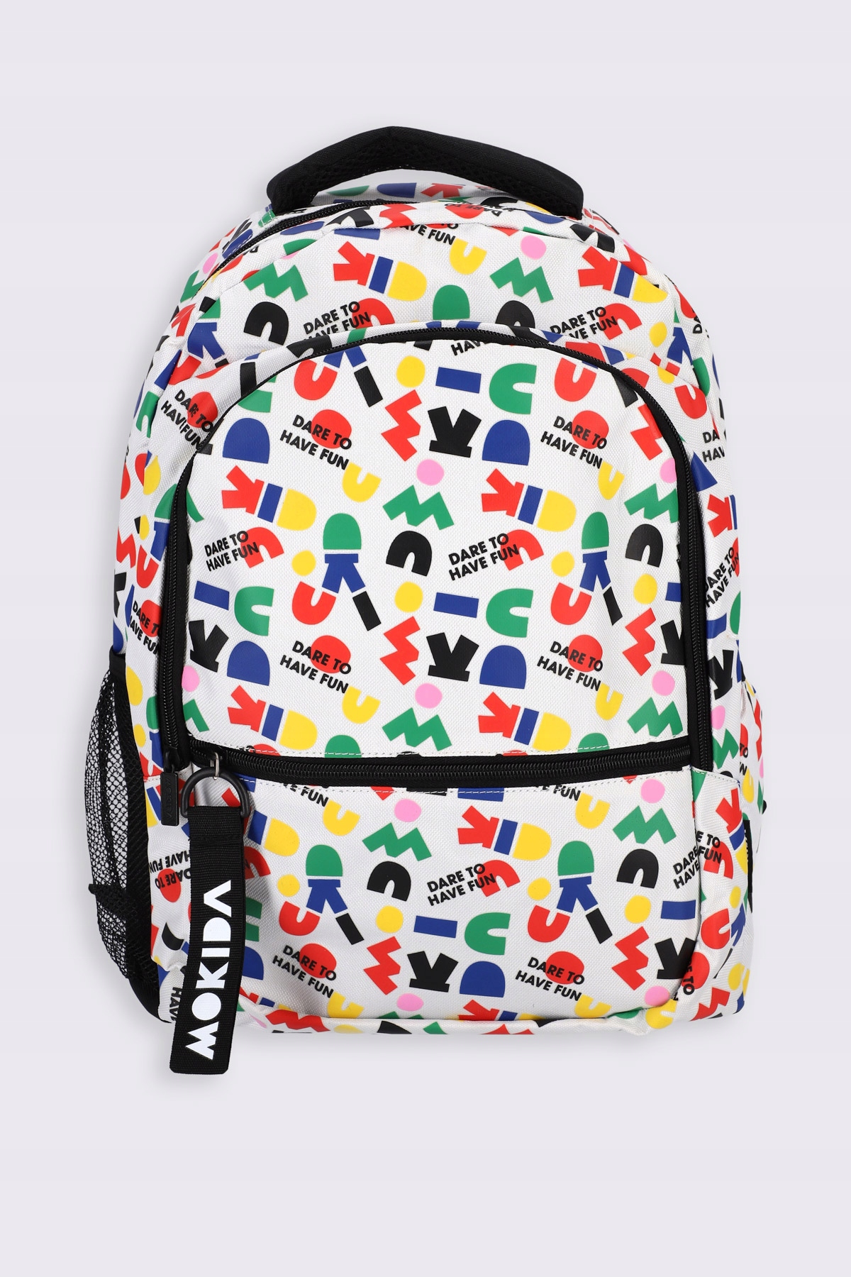 Single -Chamber School Backpack White Mokida White