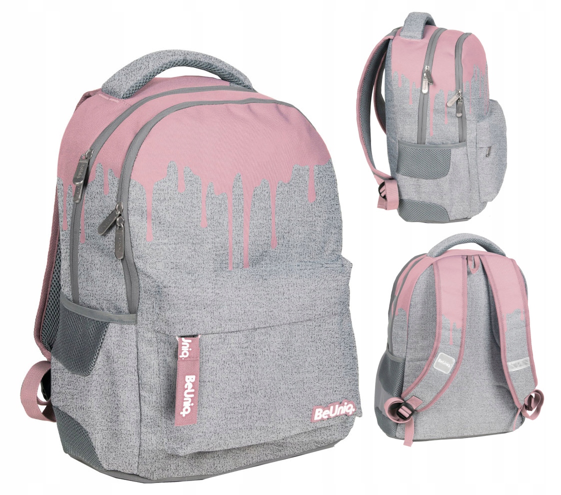 Aktovka - Beuniq Gray Pastel Youth School Batoh