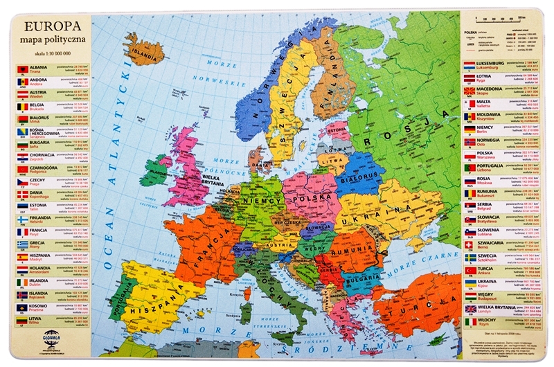 PAD - Európska politická mapa + ďalšie údaje!