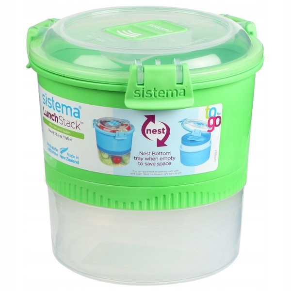 Detský desiatový box, fľaša - Kontajner na obed Sistema, ktorý má ísť 965 ml zelene