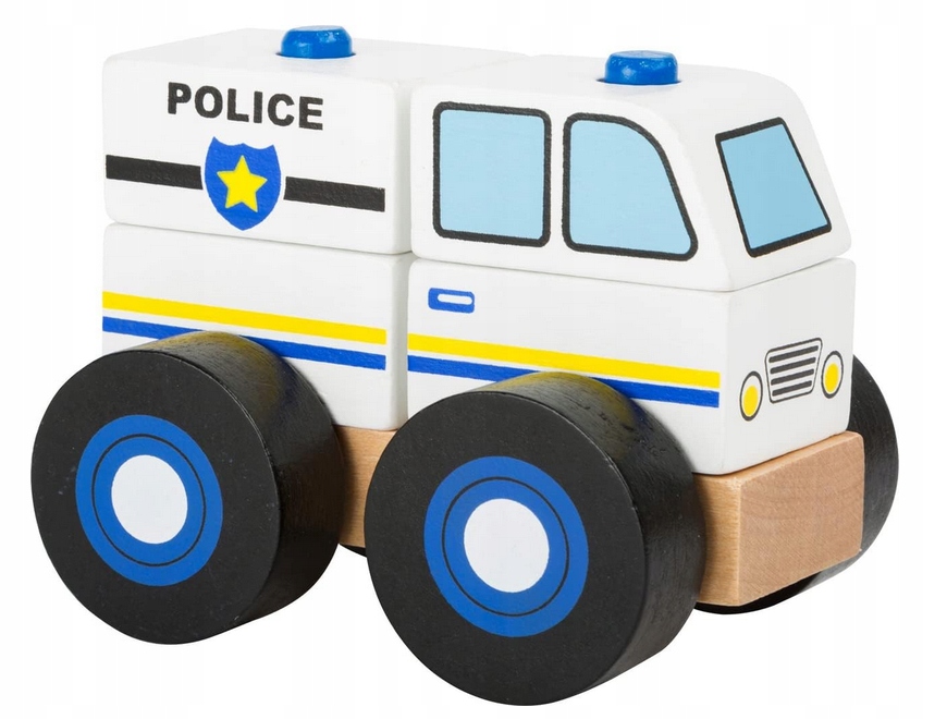 Drevené autíčko na stavbu policajného auta Small Foot