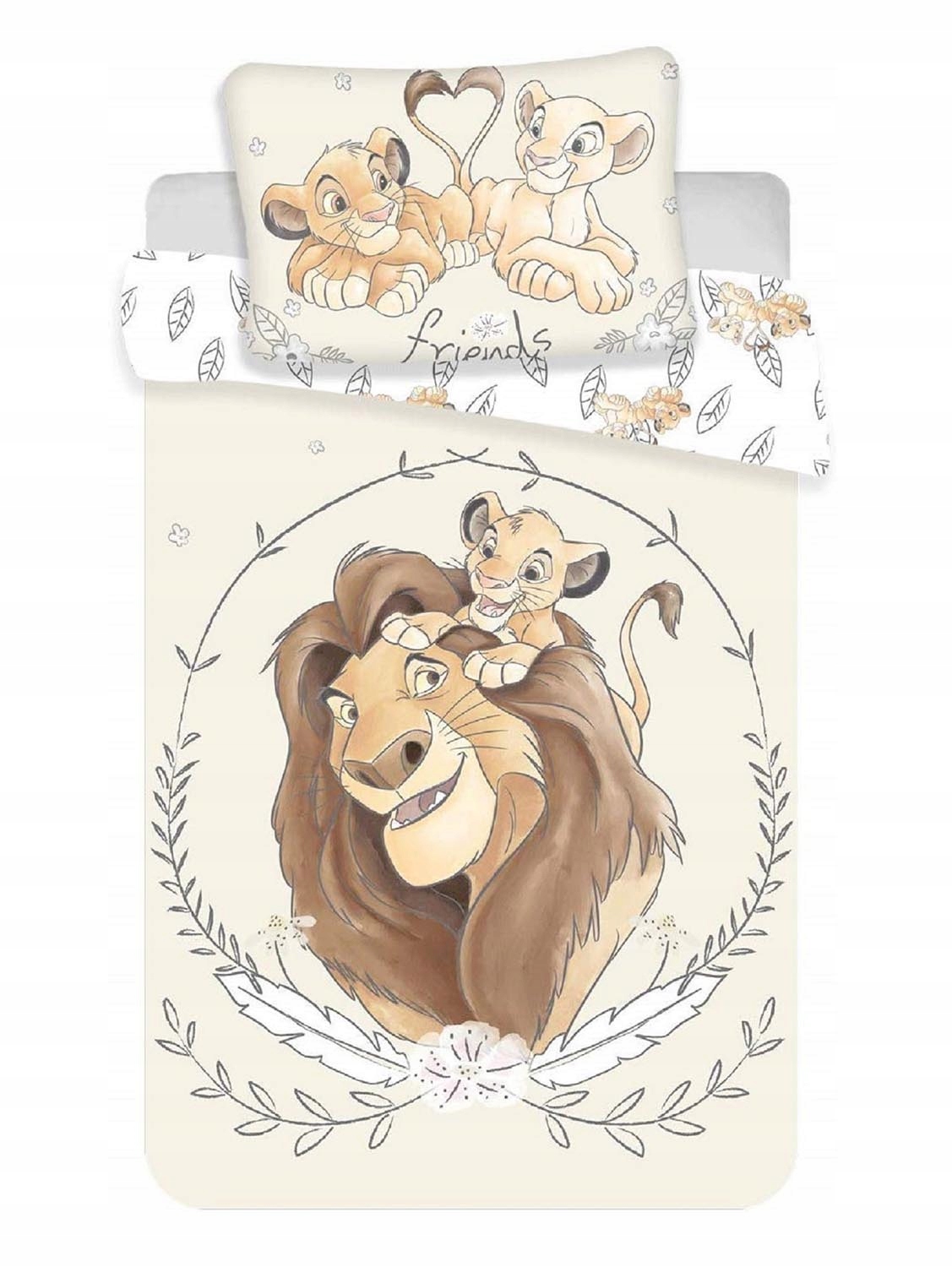 Posteľná súprava Jerry Fabrics PO/BaW/AP/100/Lion 100 x 135 cm odtiene hnedej a béžovej