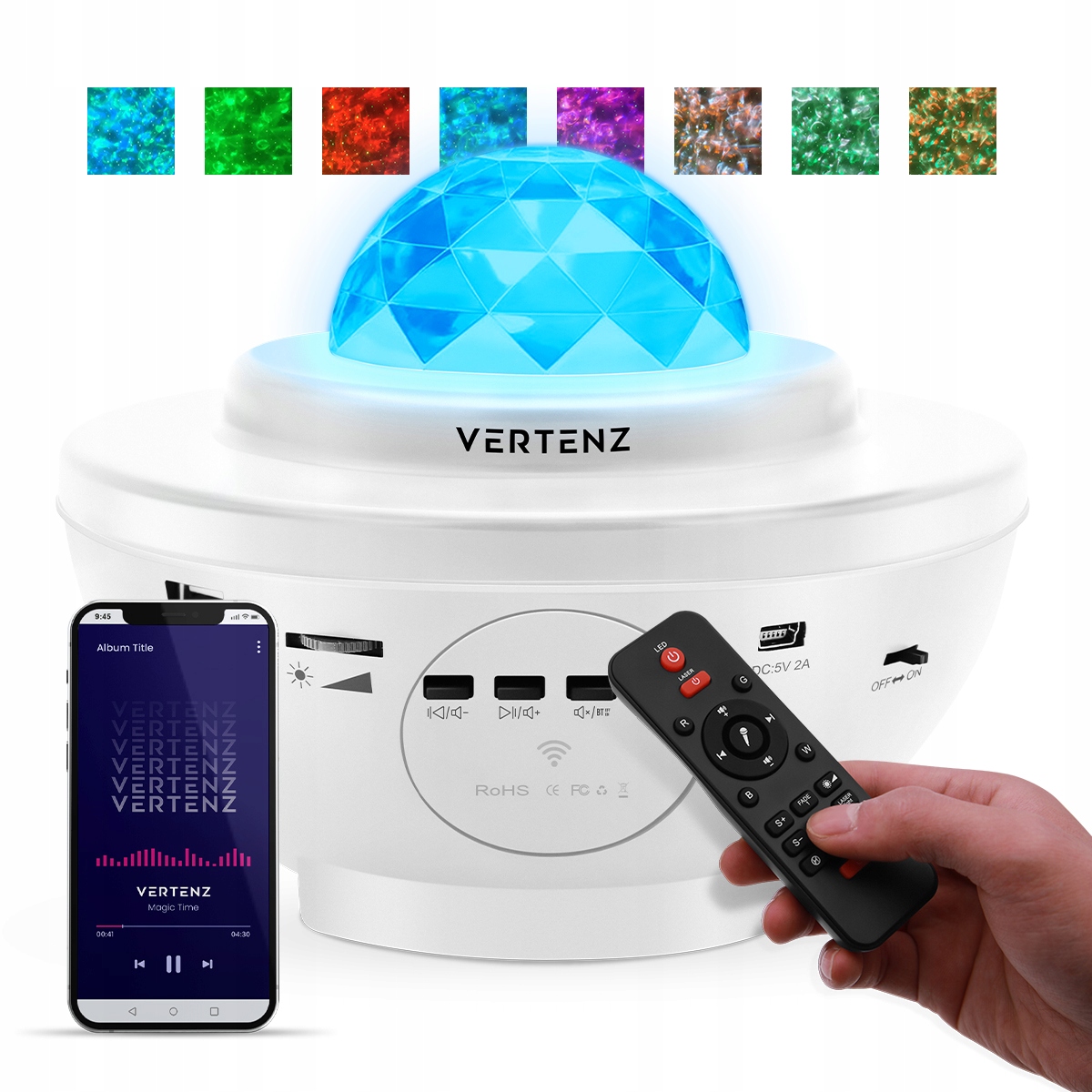 Lampa projektor Vertenz v- mágia 10 biela biela biela