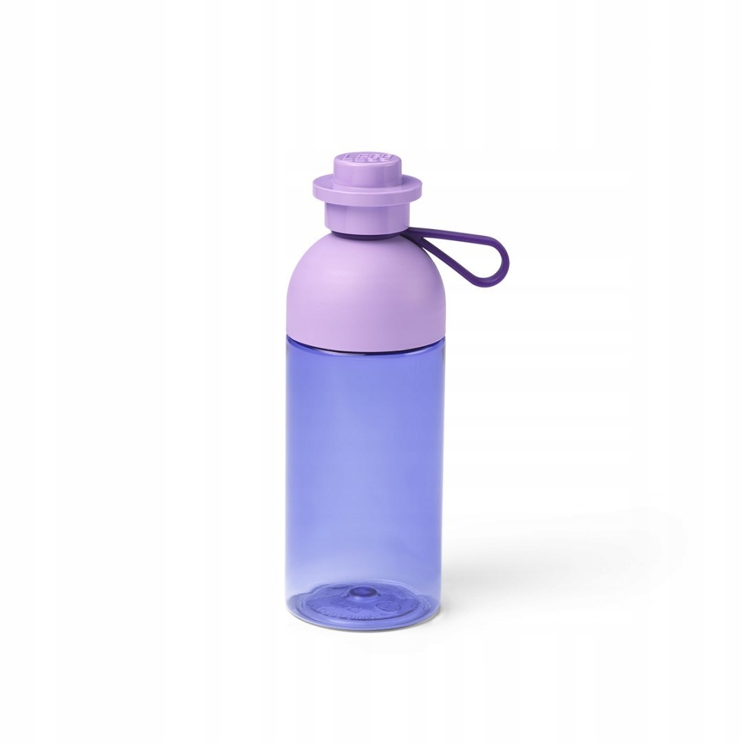 Detský desiatový box, fľaša - Priehľadná fľaša LEGO 500 ml fialová