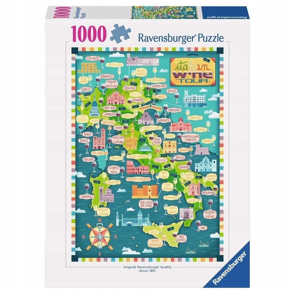 Puzzle 1000 Mapa talianskych vín