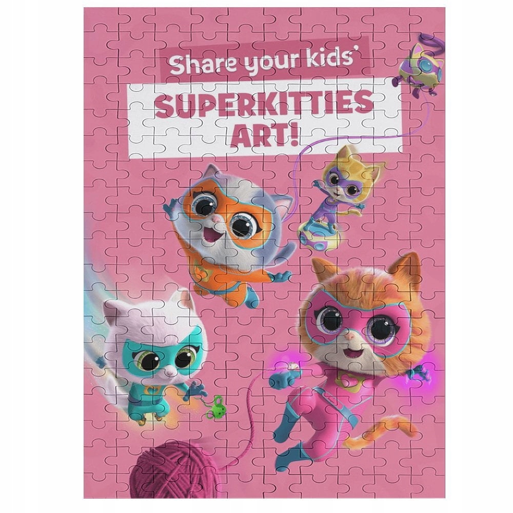 Puzzle 1000 ks Super Kitties Drevené puzzle