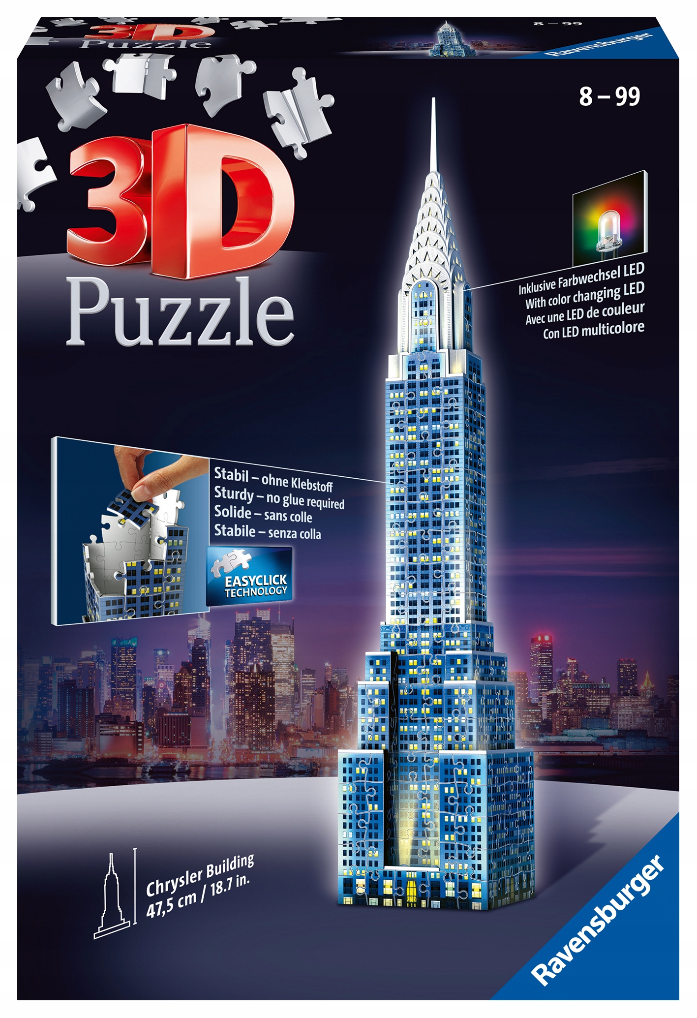 3D puzzle Chrysler Building v noci 216 dielikov Ravensburger RAP125951