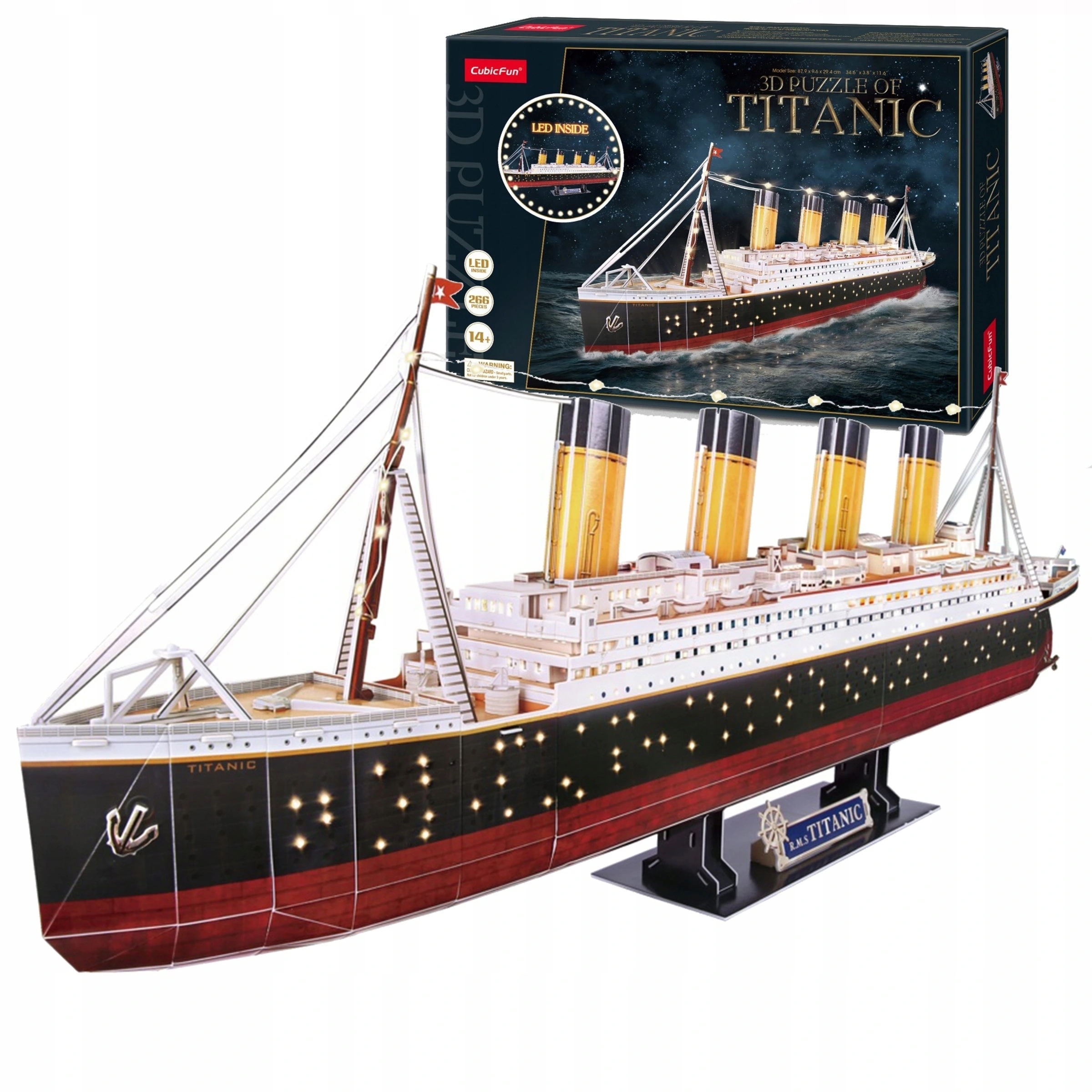 3D puzzle Cubic Fun LED Titanic 266 dielikov.