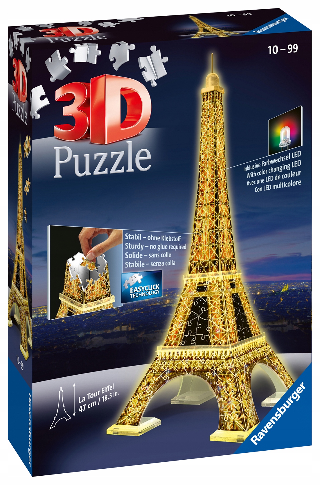 Ravensburger 3D puzzle Eiffelova veža LED nočná edícia 125791