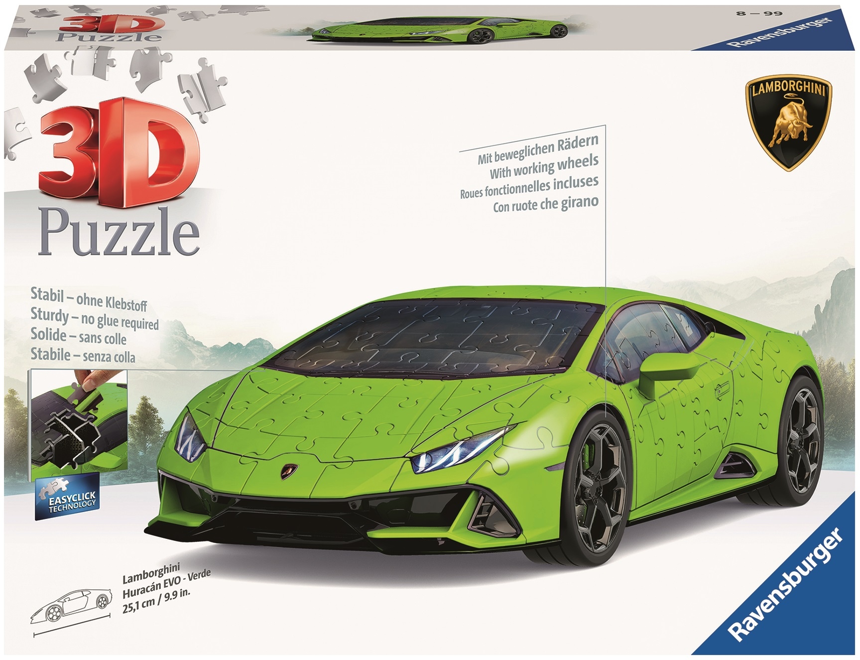 Lamborghini Huracán Evo 3D puzzle zelené 108 dielikov