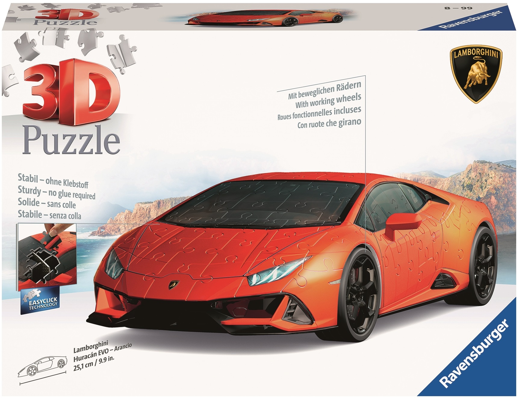 3D puzzle Lamborghini Huracán Evo Orange 108 dielikov