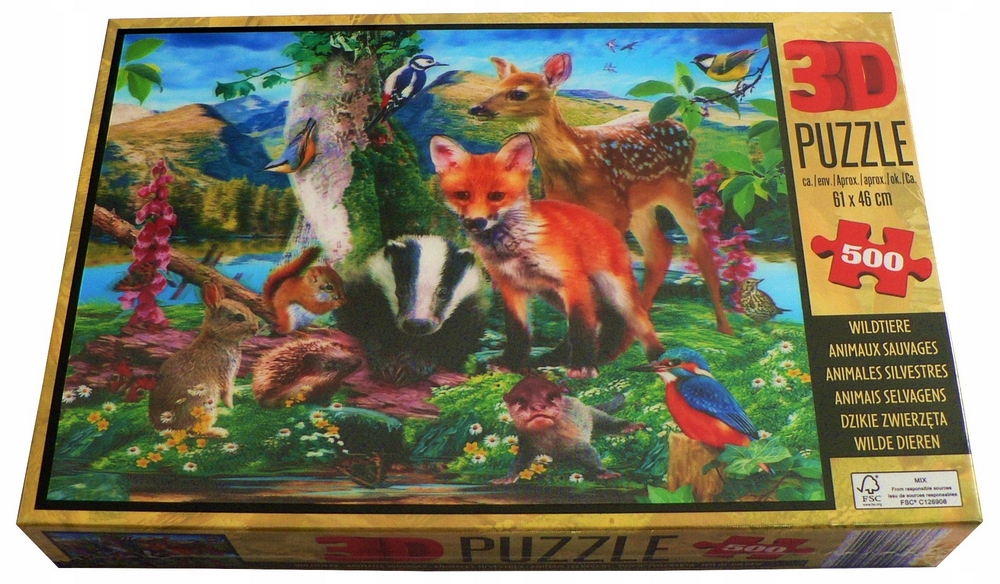 Puzzle 500 3D Howard Robinson DIVOKÉ ZVIERATÁ