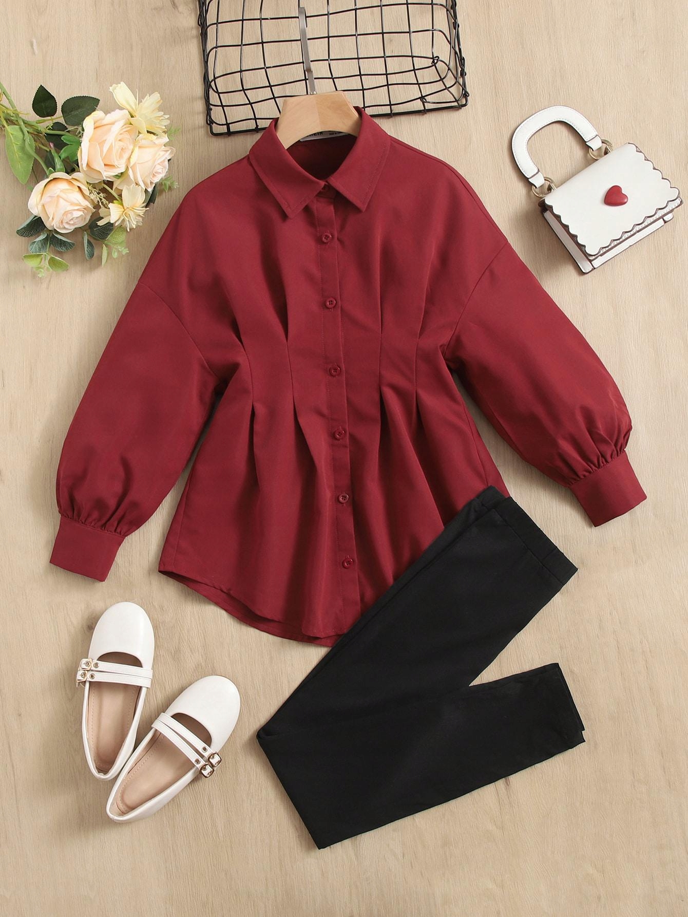 Shein 128 Burgundsko Set, čierna